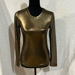 Porridge clothing gold shimmer sheer top, size XXS, NWT